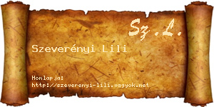 Szeverényi Lili névjegykártya
