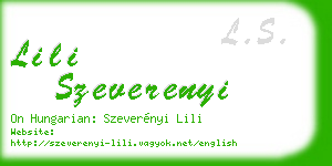 lili szeverenyi business card